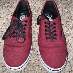 Maroon Vans with Black Laces
